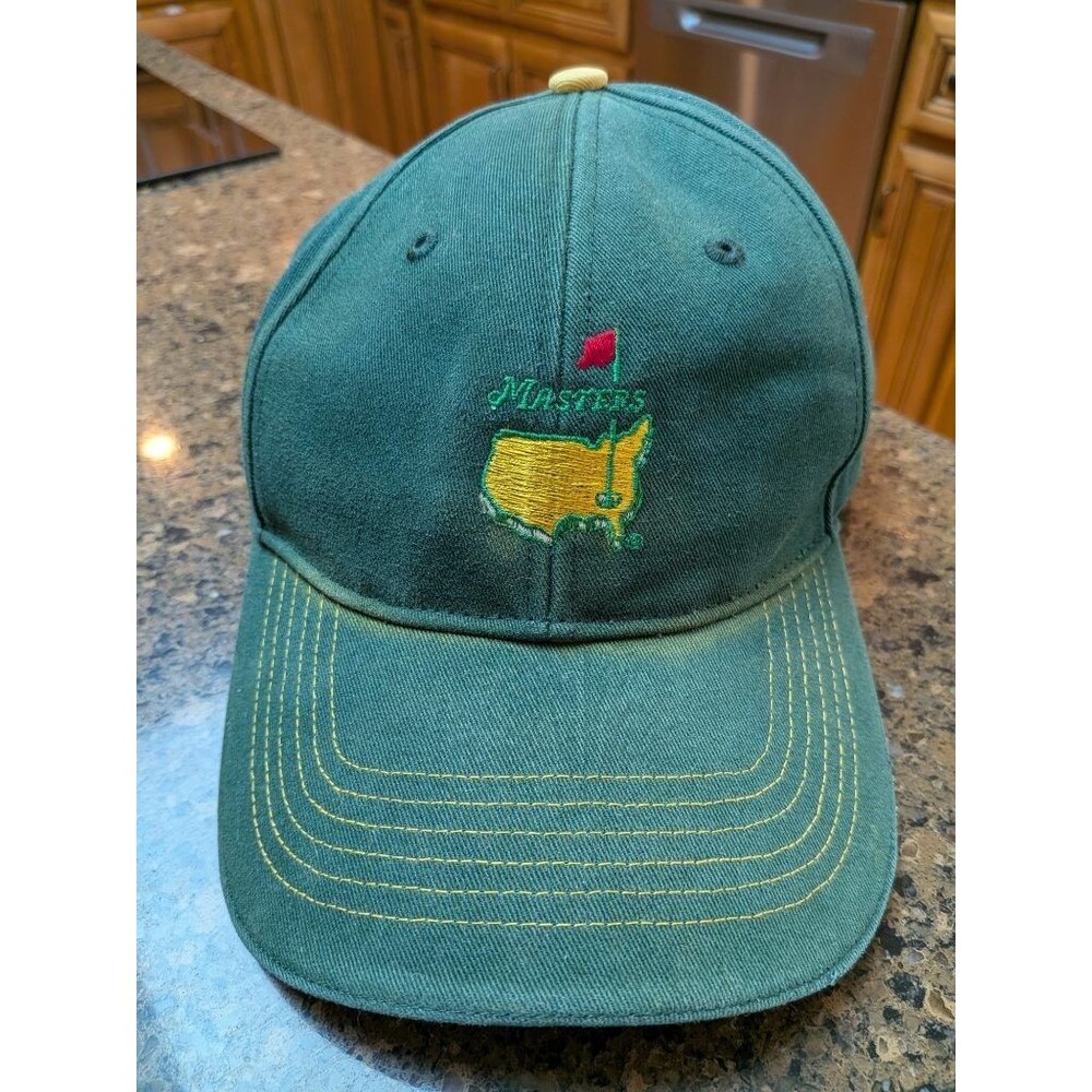 Masters Golf Tournament Green Yellow Dad Hat Cap Richardson Adjustable Augusta